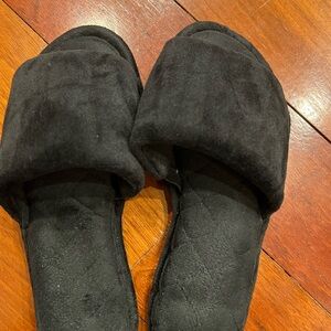 Black Quilted Slippers